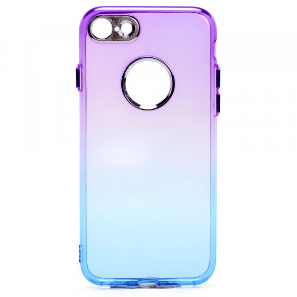 Wholesale iPhone 7 Plus Two Tone Color Hybrid Case (Purple Blue)